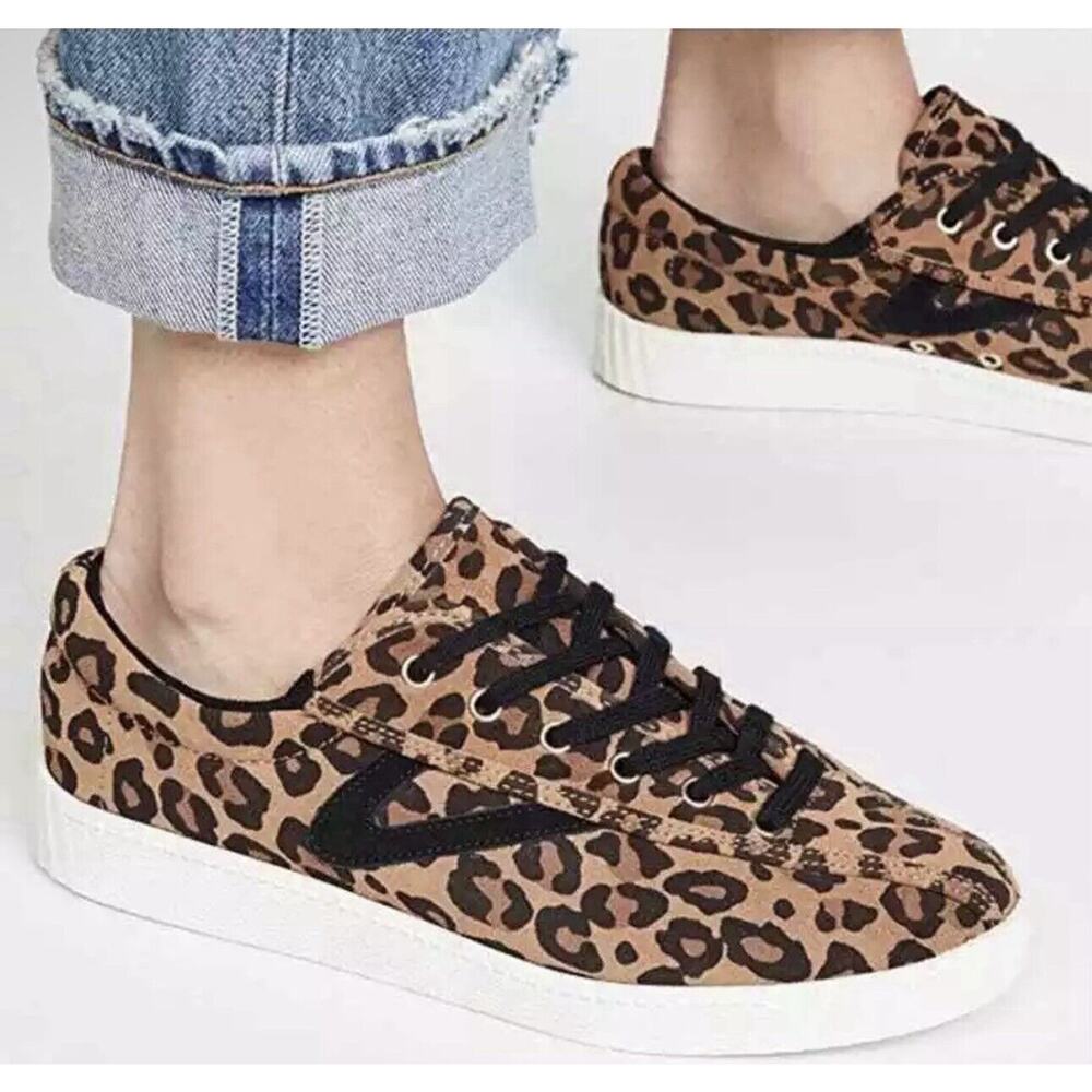 Tretorn Womens Leather Nylite Plus 2 Leopard Animal Print Sneakers Shoes, Size 9 - Picture 10 of 10